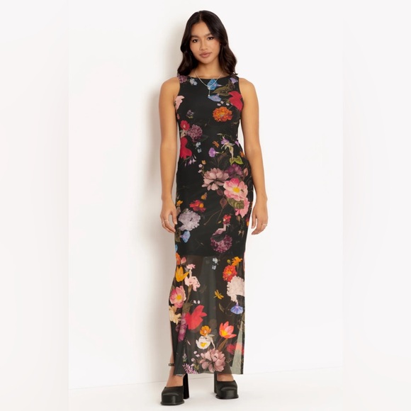 Blackmilk Dresses & Skirts - Nymph Garden Sheer Column Maxi Dress, Blackmilk size medium